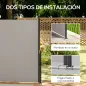 Toldo Lateral Retráctil Pantalla Enrollable Mampara de Privacidad Impermeable y Anti-UV Protege la Privacidad Gris Claro
