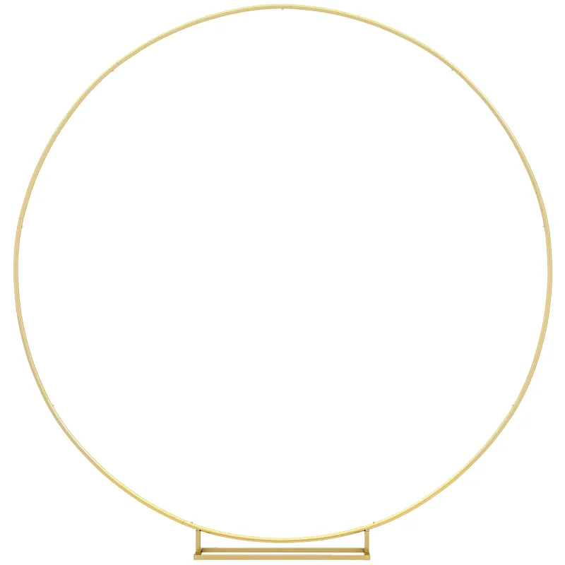 Arco de Jardín de Metal Redondo para Rosas Arco de Boda con Recubrimiento en Polvo para Decoración 230x28x234 cm Dorado