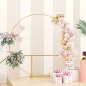Arco de Jardín de Metal Redondo para Rosas Arco de Boda con Recubrimiento en Polvo para Decoración 230x28x234 cm Dorado