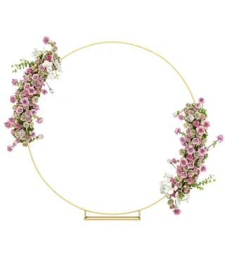 Arco de Jardín de Metal Redondo para Rosas Arco de Boda con Recubrimiento en Polvo para Decoración 230x28x234 cm Dorado