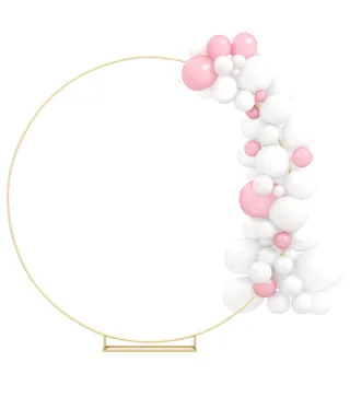 Arco de Jardín de Metal Redondo para Rosas Arco de Boda con Recubrimiento en Polvo para Decoración 230x28x234 cm Dorado