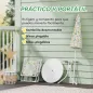 Conjunto de Mesa y Sillas Infantil de Jardín 4 Piezas Sillas Plegables Sombrilla Ajustable Diseño de Elefantes Blanco