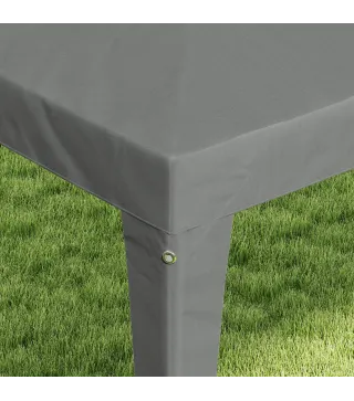 Carpa Desmontable de Jardín 3x3 m Gazebo Cenador para Exteriores con 4 Orificios de Drenaje y Tubo de Acero Gris