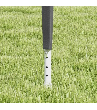 Carpa Desmontable de Jardín 3x3 m Gazebo Cenador para Exteriores con 4 Orificios de Drenaje y Tubo de Acero Gris