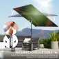 Sombrilla de Aluminio 198x294x255 Parasol Rectangular de Jardín Inclinable con Manivela y Poste Desmontable Gris