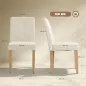 Pack de 4 Sillas de Comedor Respaldo Alto Tapizadas en Pana Asiento Acolchado Patas de Madera 44x56x90 cm Beige