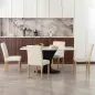 Pack de 4 Sillas de Comedor Respaldo Alto Tapizadas en Pana Asiento Acolchado Patas de Madera 44x56x90 cm Beige