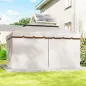 Cenador de Jardín 4x3m Pabellón de Jardín Gazebo con Doble Techo 4 Cortinas y Mosquitera Marco de Aluminio UPF50+ Crema
