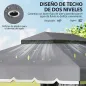 Cenador de Jardín 4x3m Pabellón de Jardín Gazebo con Doble Techo 4 Cortinas y Mosquitera Marco de Aluminio UPF50+ Gris