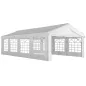 Carpa para Fiestas 4x8 m Carpa de Jardín con Paredes Extraíbles Puerta y Ventanas UPF50+ para Boda Camping Blanco