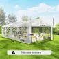 Carpa para Fiestas 4x8 m Carpa de Jardín con Paredes Extraíbles Puerta y Ventanas UPF50+ para Boda Camping Blanco