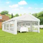 Carpa para Fiestas 4x8 m Carpa de Jardín con Paredes Extraíbles Puerta y Ventanas UPF50+ para Boda Camping Blanco