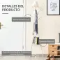 Perchero de Pie Forma de Árbol Perchero para Ropa de Metal con 9 Ganchos y Estante Perchero Vintage 45x45x180 cm Blanco