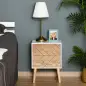 Mesita de Noche Madera con 2 Cajones Comoda Rústica Cajonera Mesilla Mueble para Dormitorio Armario Almacenamiento 40x30x55,5 cm
