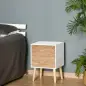 Mesita de Noche Madera con 2 Cajones Comoda Rústica Cajonera Mesilla Mueble para Dormitorio Armario Almacenamiento 40x30x55,5 cm