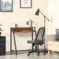 Escritorio Mesa de Ordenador 84x45x85cm con Encimera de Madera y Patas de Metal Estilo Moderno para Oficina Nogal