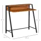 Escritorio Mesa de Ordenador 84x45x85cm con Encimera de Madera y Patas de Metal Estilo Moderno para Oficina Nogal