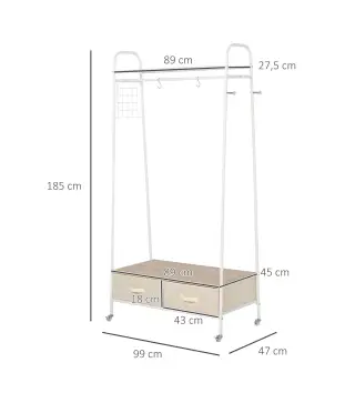 Perchero Metálico con Ruedas