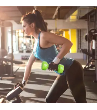 Juego de Mancuernas de 8 Piezas, Total 10 kg, 2x0,5 kg, 2x1 kg, 2x1,5 kg, 2x2 kg, Mancuernas Poligonales Antideslizantes y Estuc