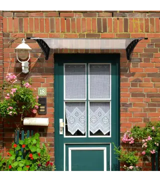 Tejadillo de Protección contra Sol y Lluvia Marquesina para Puertas de Exterior Marquesina de Techo Diseño Moderno Aleación de A
