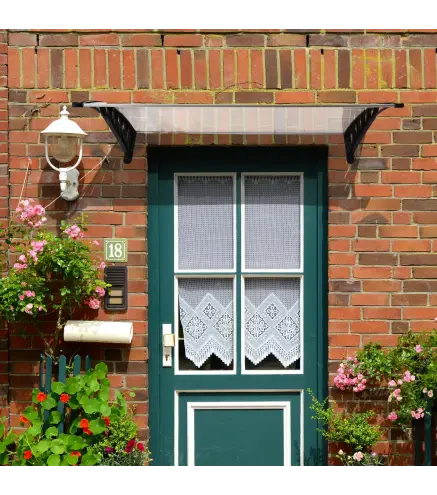 Tejadillo de Protección contra Sol y Lluvia Marquesina para Puertas de Exterior Marquesina de Techo Diseño Moderno Aleación de A