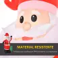 Papá Noel Inflable con Saco de Regalos Santa Claus Hinchable con Luces e Inflador148x85x240 cm Multicolor
