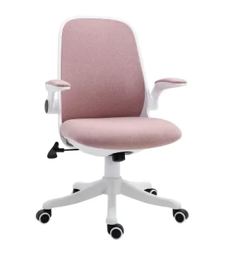 Silla Giratoria de Oficina Silla de Escritorio Basculante Altura Ajustable Reposabrazos Elevable 62,5x60x94-104 cm Rosa