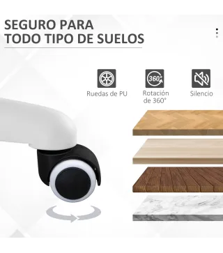 Silla Giratoria de Oficina Silla de Escritorio Basculante Altura Ajustable Reposabrazos Elevable 62,5x60x94-104 cm Rosa