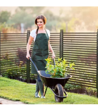 Valla de Jardin de Acero con Revestimiento de PE 2 Modos de Instalacion para Plantas Animales 93x22x150 cm Marron