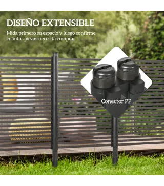 Valla de Jardín de Acero con Revestimiento de PE 2 Modos de Instalación para Plantas Animales 93x22x150 cm Marrón