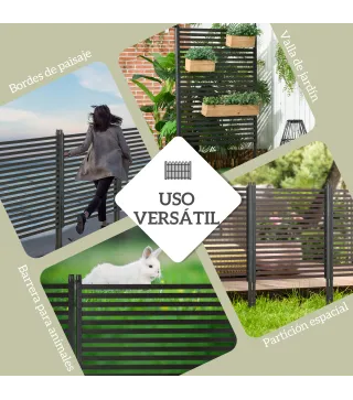 Valla de Jardín de Acero con Revestimiento de PE 2 Modos de Instalación para Plantas Animales 93x22x150 cm Marrón