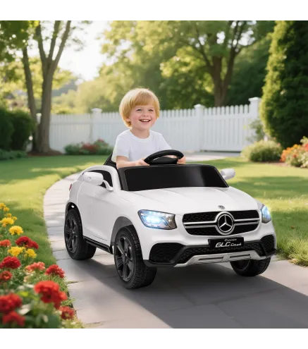 Coche Eléctrico para Niños Mercedes-Benz GLC Coupé 12V Mando a Distancia 2,4 G Motor Doble MP3 Blanco