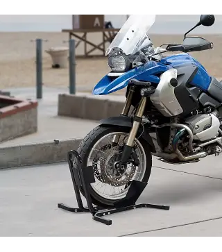 Caballete de Moto Delantera, Soporte para Rueda Delantera de Moto Ajustable en 3 Niveles de Metal Robusto, para Ruedas ∅43, 48,