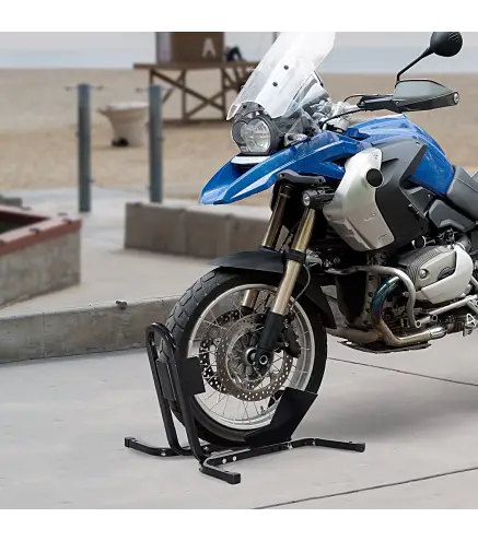 Caballete de Moto Delantera, Soporte para Rueda Delantera de Moto Ajustable en 3 Niveles de Metal Robusto, para Ruedas ∅43, 48,