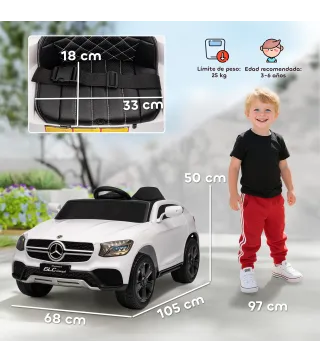Coche Electrico para Ninos Mercedes-Benz GLC Coupe 12V Mando a Distancia 2,4 G Motor Doble MP3 Blanco