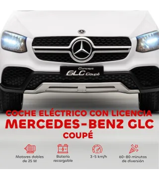 Coche Electrico para Ninos Mercedes-Benz GLC Coupe 12V Mando a Distancia 2,4 G Motor Doble MP3 Blanco
