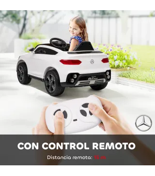 Coche Electrico para Ninos Mercedes-Benz GLC Coupe 12V Mando a Distancia 2,4 G Motor Doble MP3 Blanco