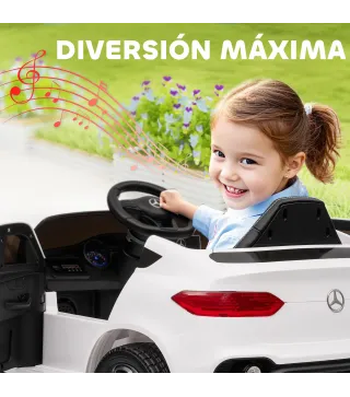 Coche Electrico para Ninos Mercedes-Benz GLC Coupe 12V Mando a Distancia 2,4 G Motor Doble MP3 Blanco
