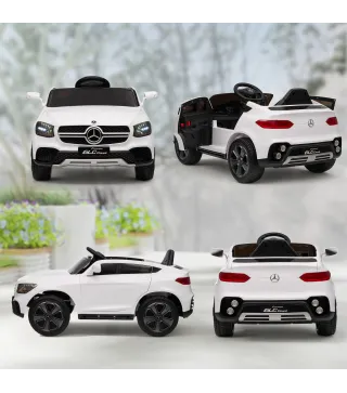 Coche Electrico para Ninos Mercedes-Benz GLC Coupe 12V Mando a Distancia 2,4 G Motor Doble MP3 Blanco