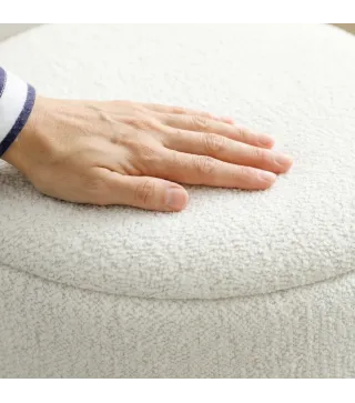 Juego de 2 Puff Almacenaje Tapizados en Chenilla y PU Asiento Acolchado para Pasillo Dormitorio Gris y Crema