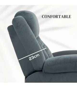 Sillón Relax Reclinable Eléctrico Levanta Personas con Puerto USB Control Remoto Asiento Ancho Reposapiés Gris