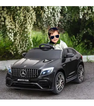 Coche Eléctrico para Niño +3 Años con Licencia de Mercedes 12V con Mando a Distancia Música y Luces Negro