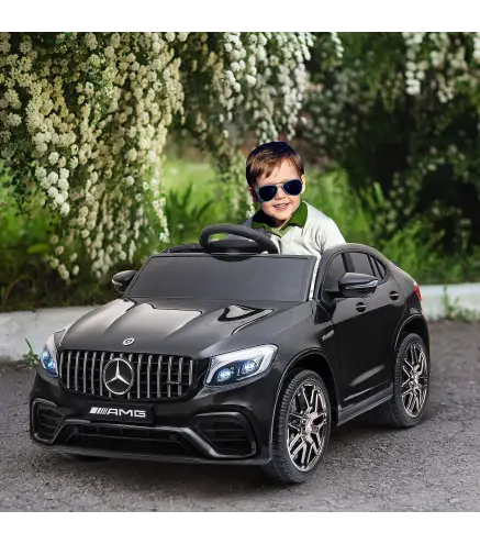 Coche Eléctrico para Niño +3 Años con Licencia de Mercedes 12V con Mando a Distancia Música y Luces Negro