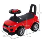 Quad Correpasillos Niño 1-3 Años Coche sin Pedales para Bebé Juguete Andador Estilo Carrera con Orador Volante Compartimiento Oc