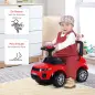 Quad Correpasillos Niño 1-3 Años Coche sin Pedales para Bebé Juguete Andador Estilo Carrera con Orador Volante Compartimiento Oc