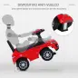 Quad Correpasillos Niño 1-3 Años Coche sin Pedales para Bebé Juguete Andador Estilo Carrera con Orador Volante Compartimiento Oc