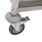 Carrito Auxiliar con Ruedas de Acero Inoxidable 90,5x50,5x88,2 cm Carrito de Cocina con Bandejas y 2 Brazos Plata
