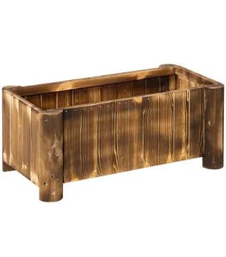 Jardinera Rectangular Arriate de Jardín con 4 Patas para Cultivos Verduras Flores en Jardín Balcón 70x35x30 cm Natural