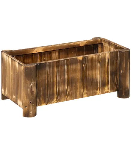 Jardinera Rectangular Arriate de Jardín con 4 Patas para Cultivos Verduras Flores en Jardín Balcón 70x35x30 cm Natural