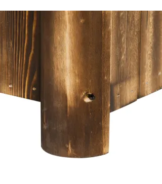 Jardinera Rectangular Arriate de Jardín con 4 Patas para Cultivos Verduras Flores en Jardín Balcón 70x35x30 cm Natural